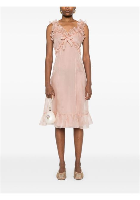 Pink ruffle-detailed midi dress Alessandra Rich - women ALESSANDRA RICH | FABX4034F43151927